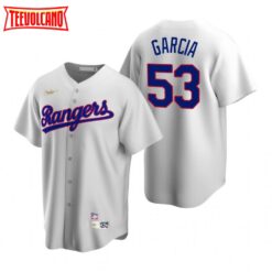 Texas Rangers Adolis Garcia White Home Cooperstown Jersey