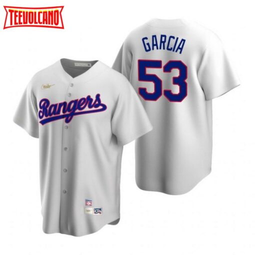 Texas Rangers Adolis Garcia White Home Cooperstown Jersey