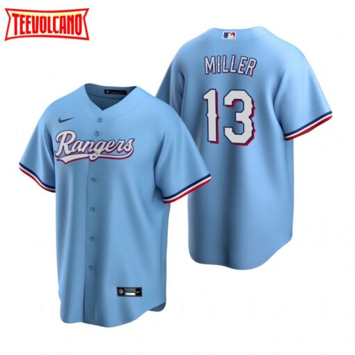 Texas Rangers Brad Miller Light Blue Alternate Replica Jersey