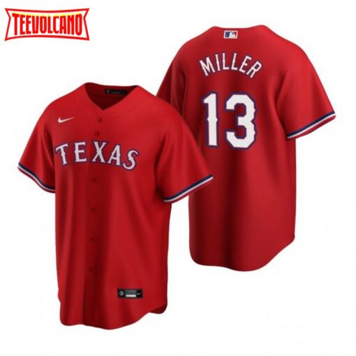 Texas Rangers Brad Miller Red Alternate Replica Jersey