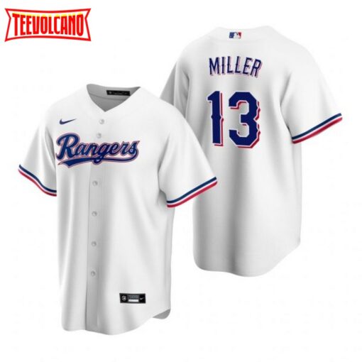 Texas Rangers Brad Miller White Home Replica Jersey