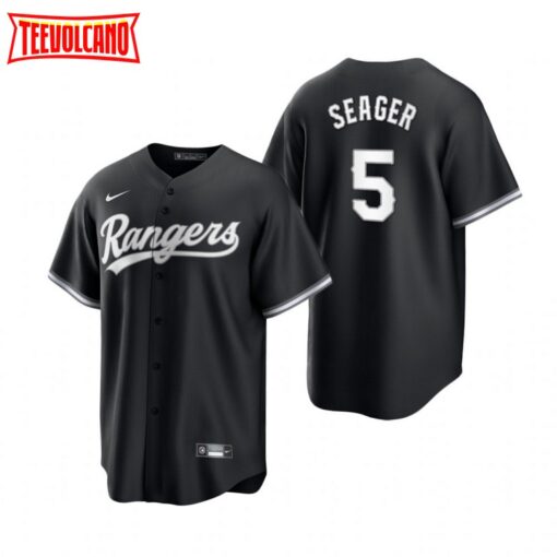 Texas Rangers Corey Seager Black White Fashion Replica Jersey