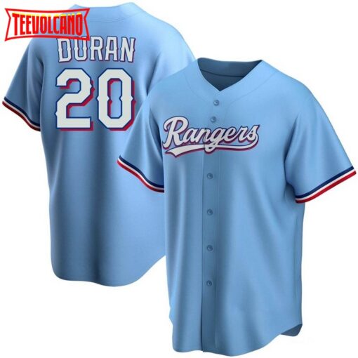 Texas Rangers Ezequiel Duran Light Blue Alternate Replica Jersey