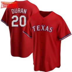 Texas Rangers Ezequiel Duran Red Alternate Replica Jersey