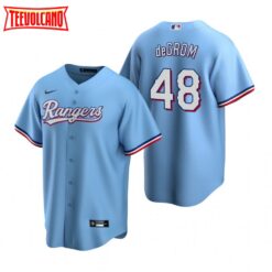 Texas Rangers Jacob deGrom Light Blue Alternate Replica Jersey