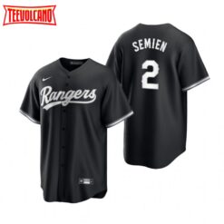 Texas Rangers Marcus Semien Black White Fashion Replica Jersey