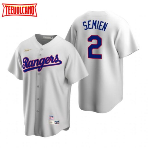 Texas Rangers Marcus Semien White Home Cooperstown Jersey