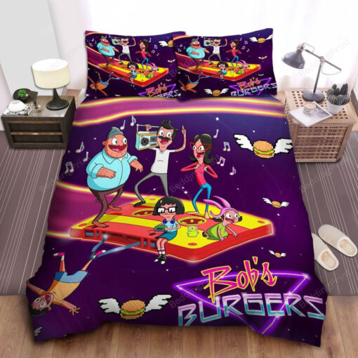 The Belcher Family Flying On Music Bed Sheets