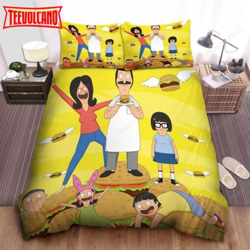 The Belchers And Flying Burgers Bed Sheets Duvet Cover