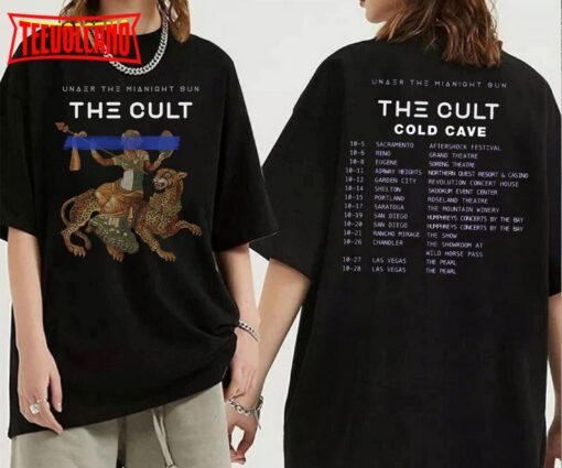 The Cult West Coast Fall Tour 2023 Under The Midnight Double Side Shirt