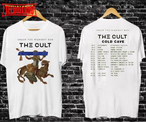 The Cult West Coast Fall Tour 2023 Under The Midnight Double Side Shirt