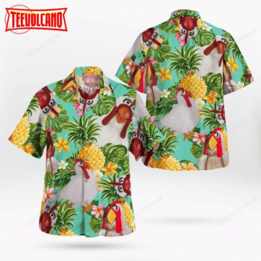 The Muppet Camilla The Chicken Pineapple Tropical Hawaiian Shirt