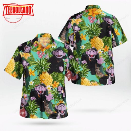 The Muppet Count Von Count Pineapple Tropical Hawaiian Shirt