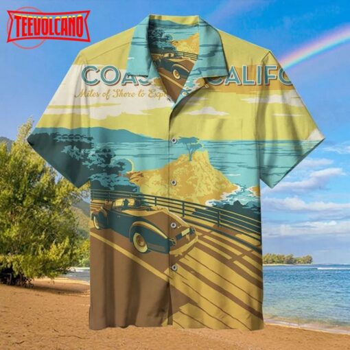 The scenery along the coast California Hawaiian Shirt