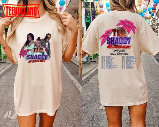 TLC and Shaggy Hot Summer Night Tour 2023 Trending Double Side Shirt