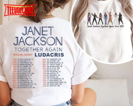 Together Again Janet Jackson Tour 2023 Double Side Shirt