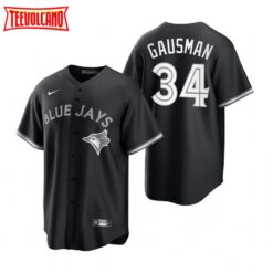 Toronto Blue Jays Kevin Gausman Black White Fashion Replica Jersey