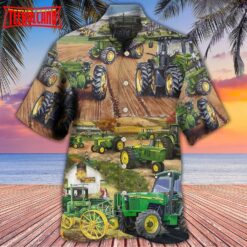 Tractor Green Tractor Working Farm Hawaiian Shirt