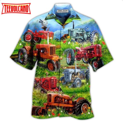 Tractor Real Men Drive Tractors Hawaiian Shirt