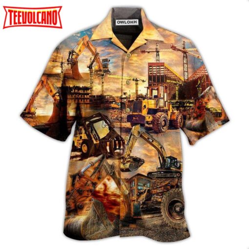 Tractor We Build With Passion Construction Hawaiian Shirt