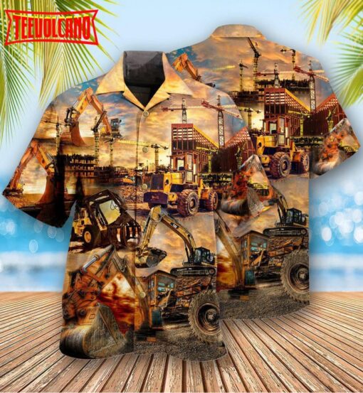 Tractor We Build With Passion Construction Hawaiian Shirt