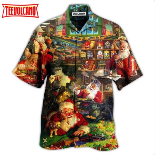 Train Merry Xmas Santa Toys Train Factory Hawaiian Shirt