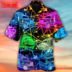 Truck Neon Colorful Style Hawaiian Shirt