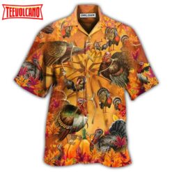 Turkey Happy Wishbone Thanksgiving Hawaiian Shirt