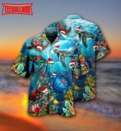 Turtle Love Christmas And Ocean Hawaiian Shirt