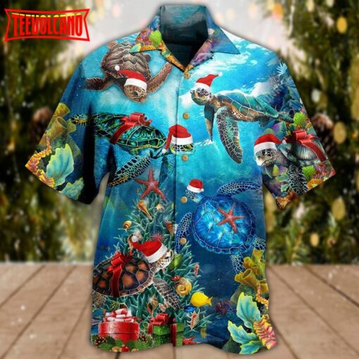 Turtle Love Christmas And Ocean Hawaiian Shirt