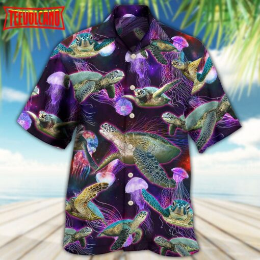 Turtle Neon Sea Art Hawaiian Shirt