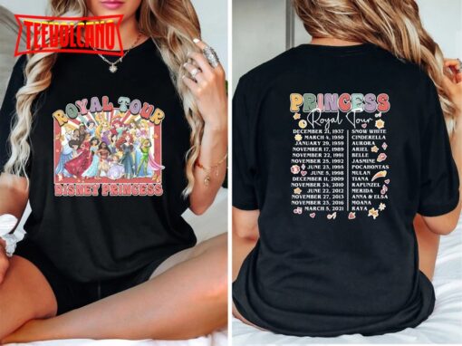 Two-Sided Vintage Disney Princess Royal Character Tour Shirt