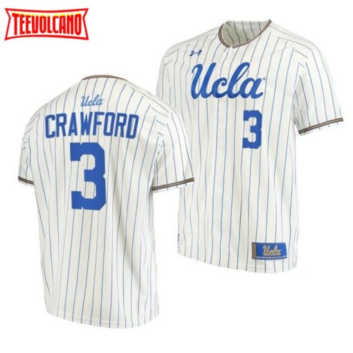 UCLA Bruins Brandon Crawford White Pinstripes College Baseball Jersey