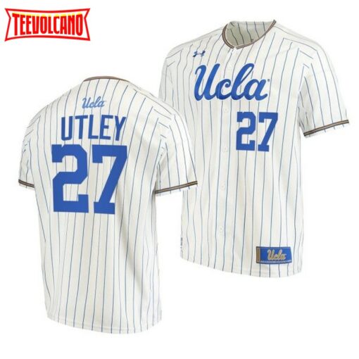 UCLA Bruins Chase Utley White Pinstripes College Baseball Jersey