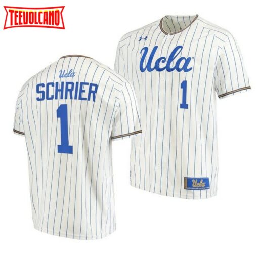 UCLA Bruins Cody Schrier White Pinstripes College Baseball Jersey