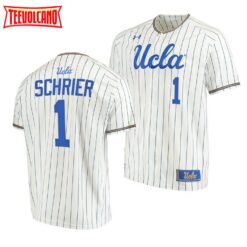 UCLA Bruins Cody Schrier White Pinstripes College Baseball Jersey