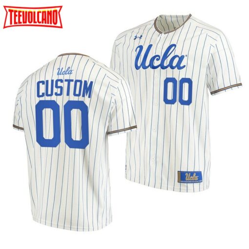 UCLA Bruins Custom White Pinstripes College Baseball Jersey