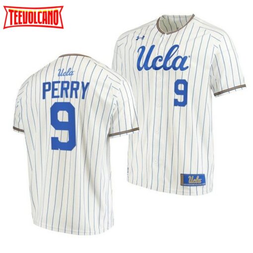 UCLA Bruins Darius Perry White Pinstripes College Baseball Jersey