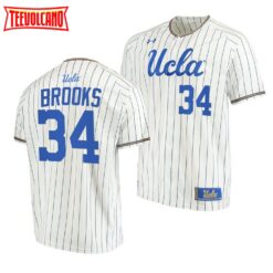 UCLA Bruins Jake Brooks White Pinstripes College Baseball Jersey