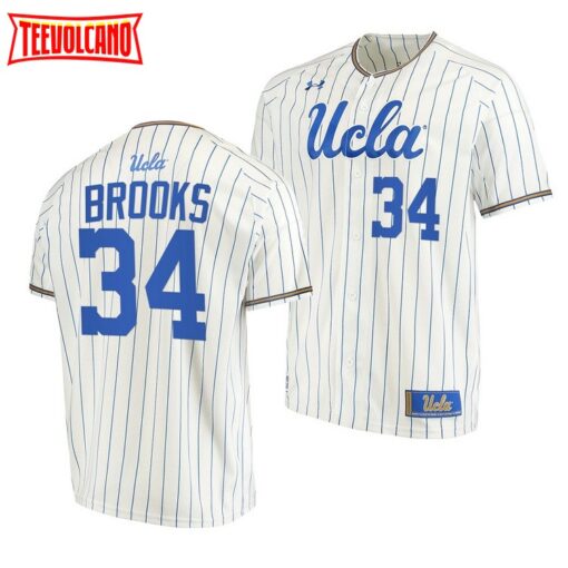 UCLA Bruins Jake Brooks White Pinstripes College Baseball Jersey