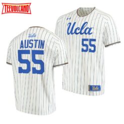 UCLA Bruins Kelly Austin White Pinstripes College Baseball Jersey