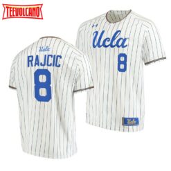 UCLA Bruins Max Rajcic White Pinstripes College Baseball Jersey