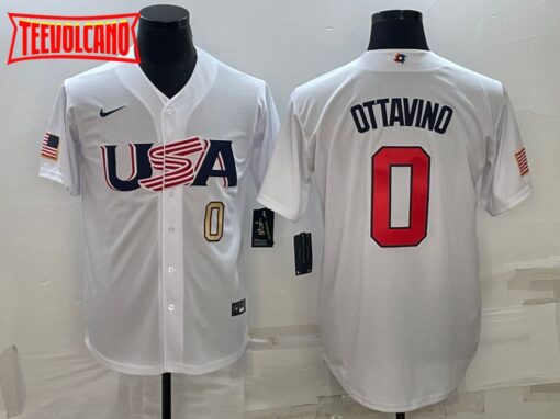 USA Adam Ottavino White Gold 2023 World Baseball Classic Jersey