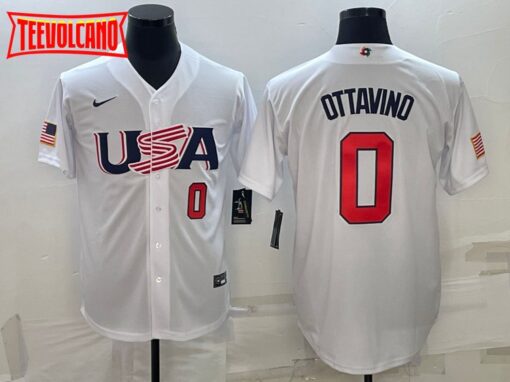 USA Adam Ottavino White Red 2023 World Baseball Classic Jersey