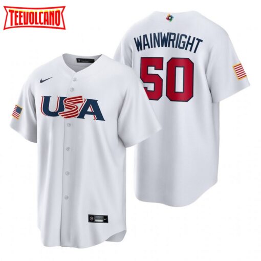 USA Adam Wainwright White 2023 World Baseball Classic Jersey