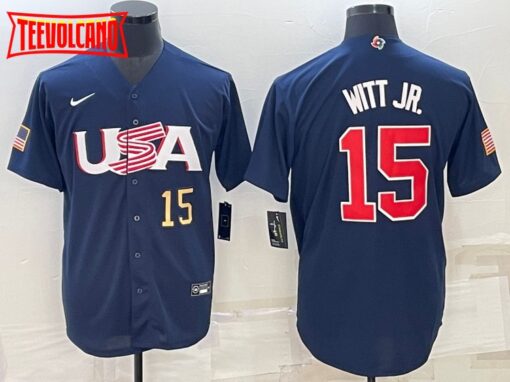 USA Bobby Witt Jr. Navy Gold 2023 World Baseball Classic Jersey