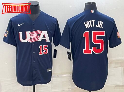 USA Bobby Witt Jr. Navy Red 2023 World Baseball Classic Jersey