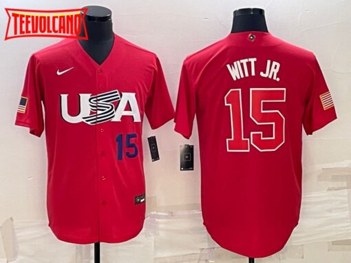 USA Bobby Witt Jr. Red Navy 2023 World Baseball Classic Jersey