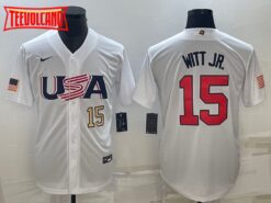 USA Bobby Witt Jr. White Gold 2023 World Baseball Classic Jersey