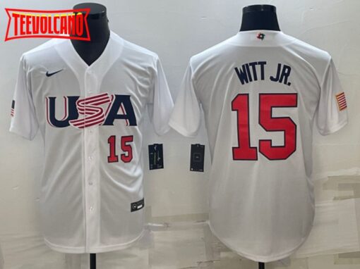 USA Bobby Witt Jr. White Red 2023 World Baseball Classic Jersey